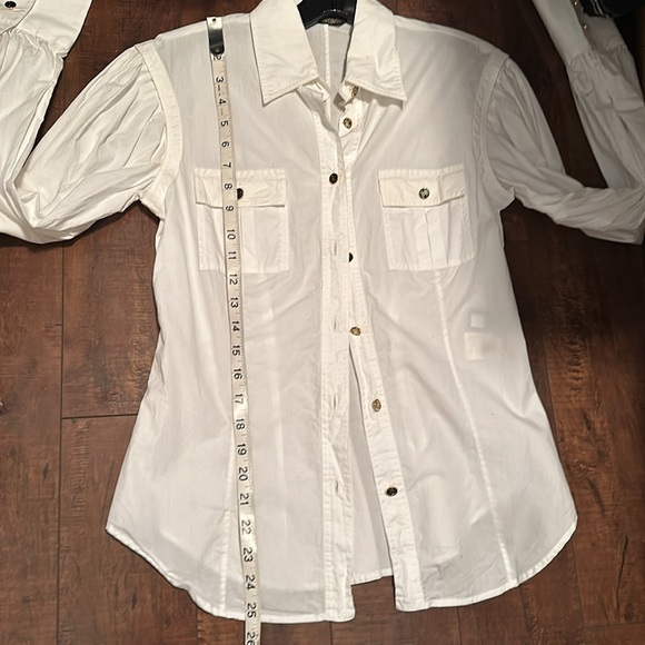 Roberto Cavalli White Button Down Long Sleeve collar Shirt size XS - Picture 8 of 10